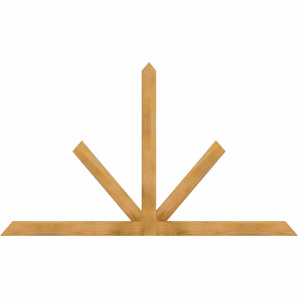 Ekena Millwork Saratoga Rough Sawn Timber Gable Bracket, Western Red Cedar, 84"W x 49"H x 2"D x 4"F, 14/12 Pitch GBW084X49X0204SAR00RWR - main